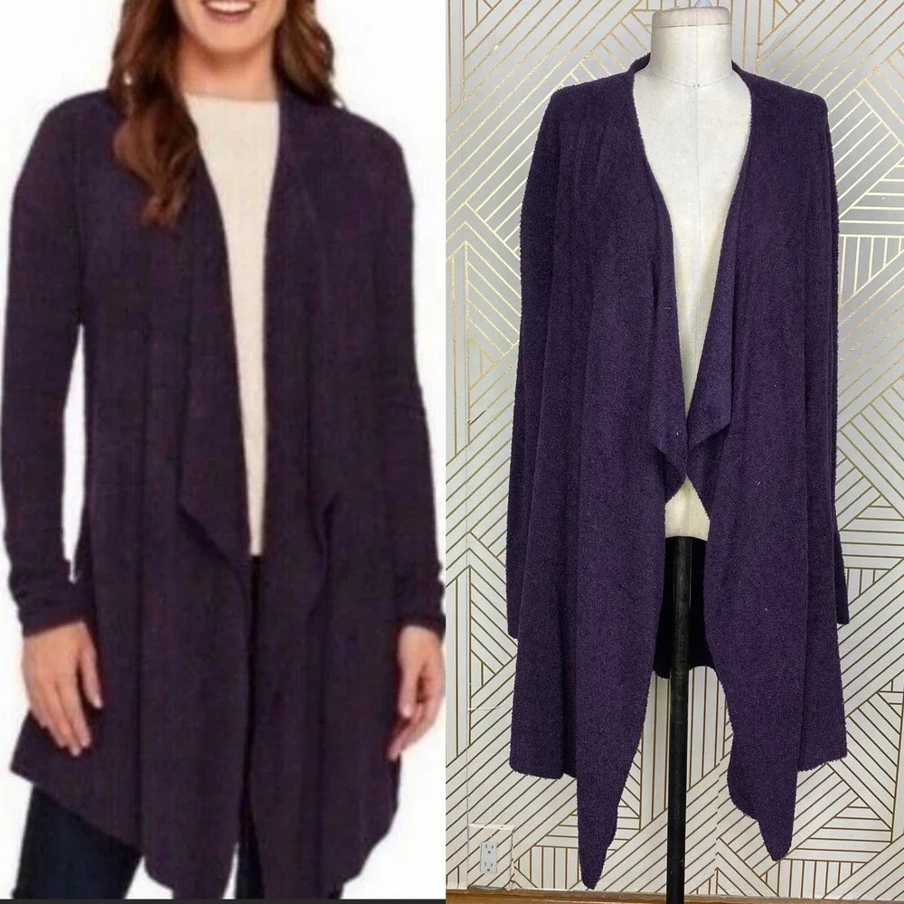 Barefoot Dreams CozyChic Lite Calypso Wrap Cardigan in Purple Size US S/M